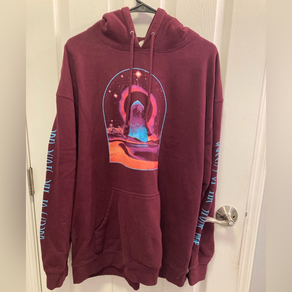 Queens of the Stone Age QOTSA Independent Co Burgundy Graphic Hoodie concert